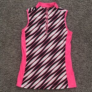 Tail Pink and Black Wave Pattern Tank Top